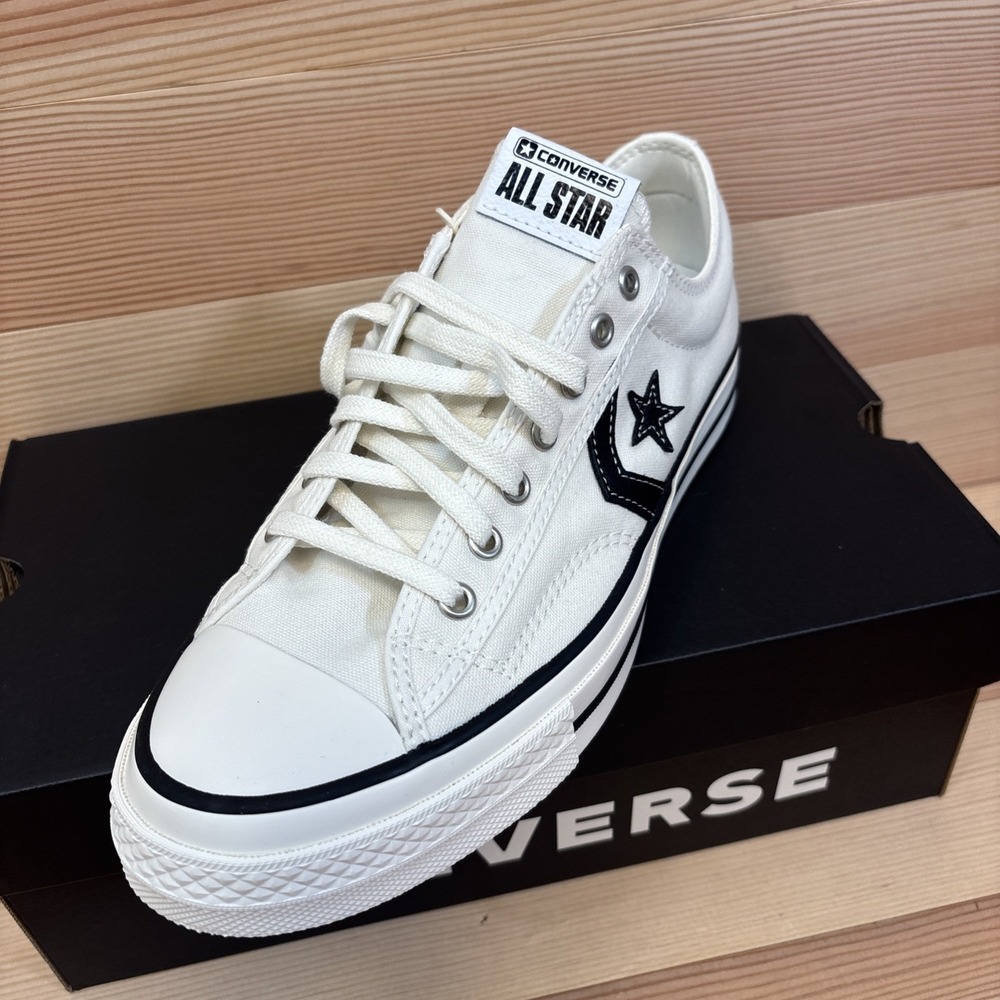 Converse Star Player 76 Low Canvas Shoes Vtg White A01608C Men Sz 9 Woman 10.5 - Picture 2 of 6